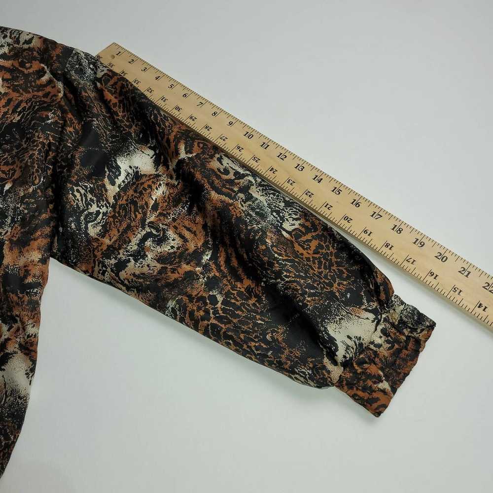 Vintage Silk Animal Print Bomber Jacket Size Smal… - image 9