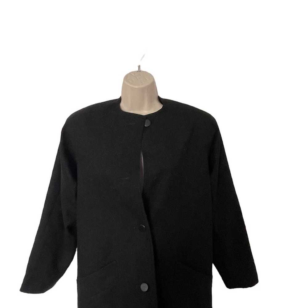 VTG Women 4 HARVE BERNARD Black 100% Wool No Coll… - image 4