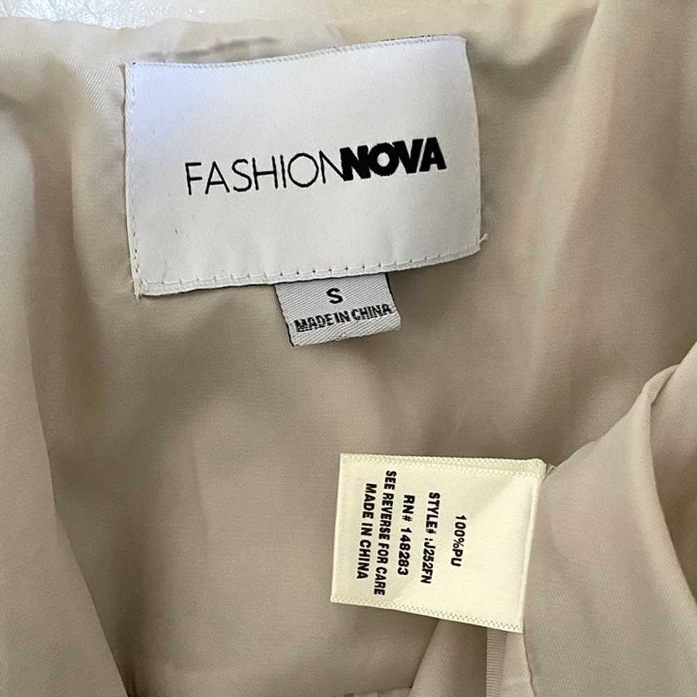 Fashion Nova | Women's Faux Leather Beige Coat Sa… - image 3