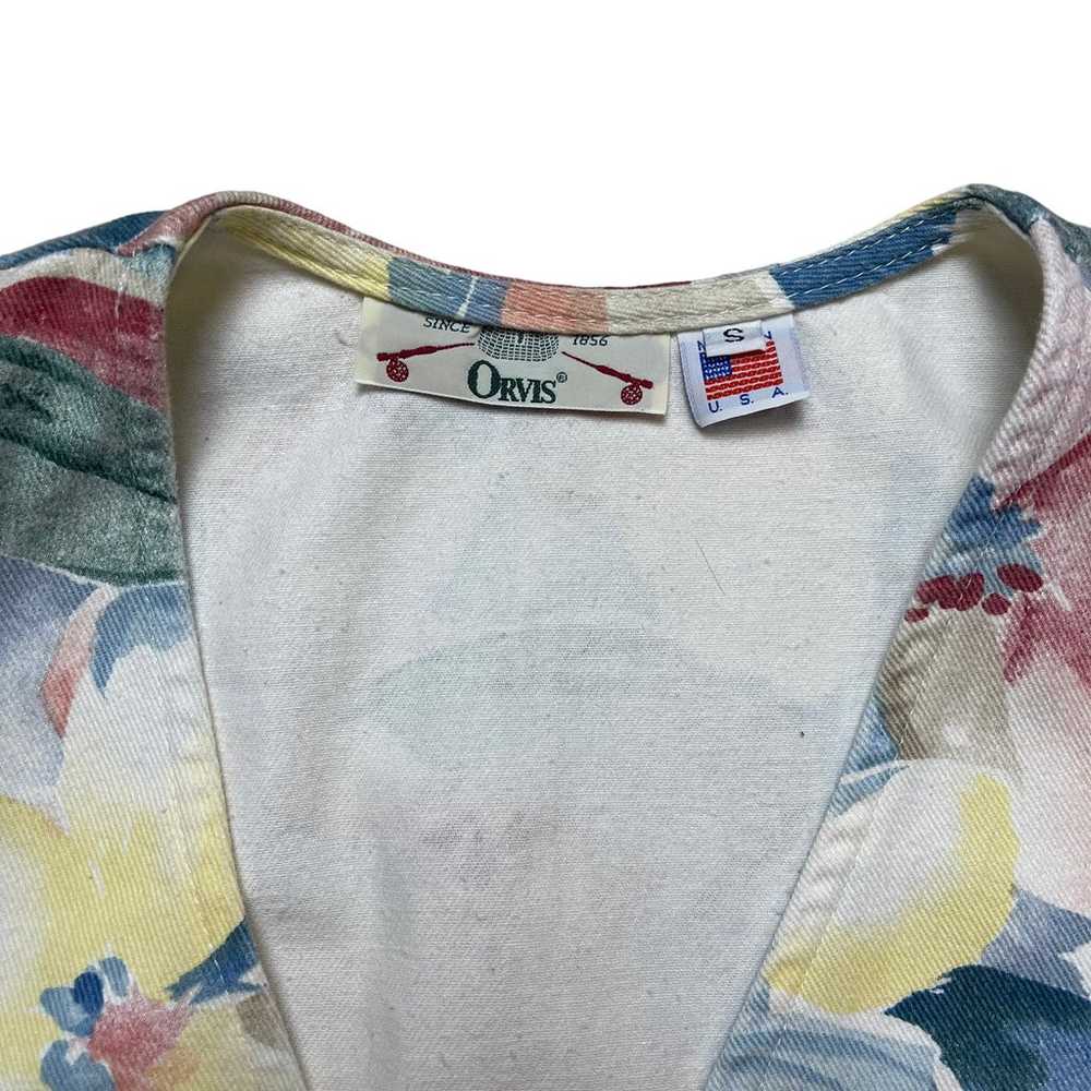 Vintage 80s 90s floral vest. Denim cotton.  Size … - image 4