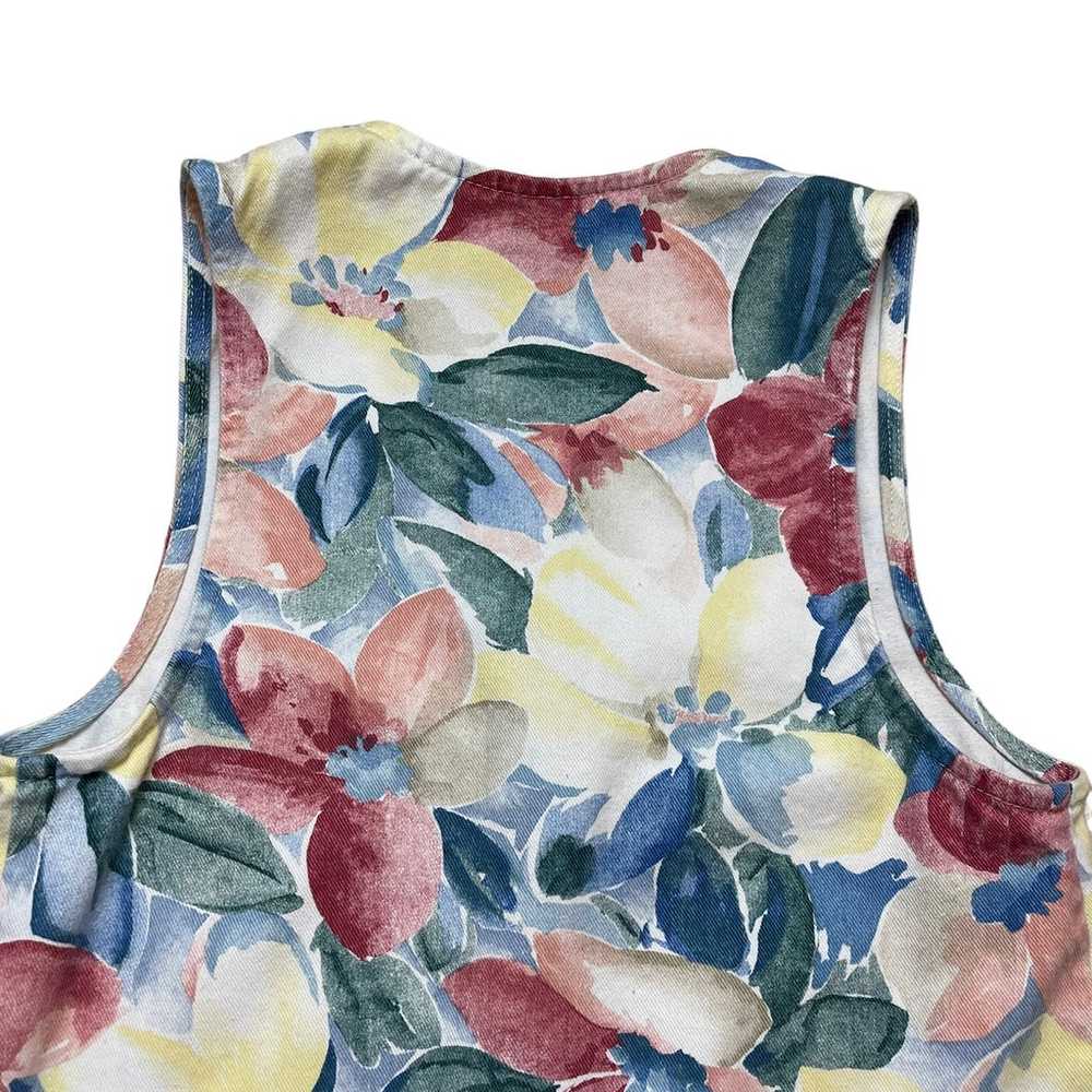 Vintage 80s 90s floral vest. Denim cotton.  Size … - image 7