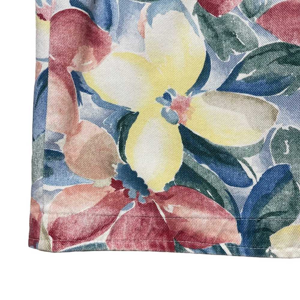 Vintage 80s 90s floral vest. Denim cotton.  Size … - image 8