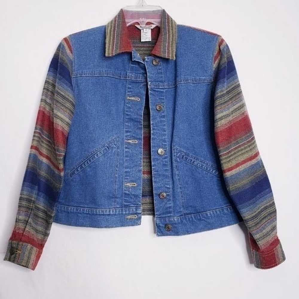 Vintage Southwestern Multicolor Stripe Knit Jean … - image 8