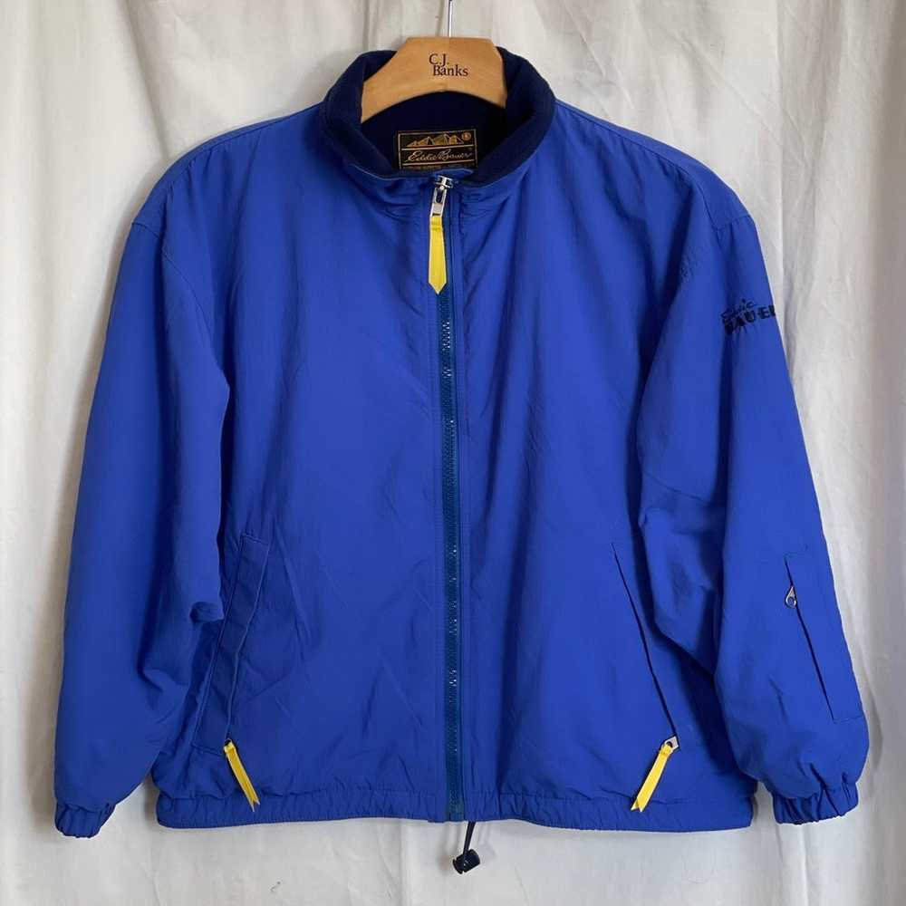 90’s Eddie Bauer Womens Blue Jacket Fleece Lined … - image 3