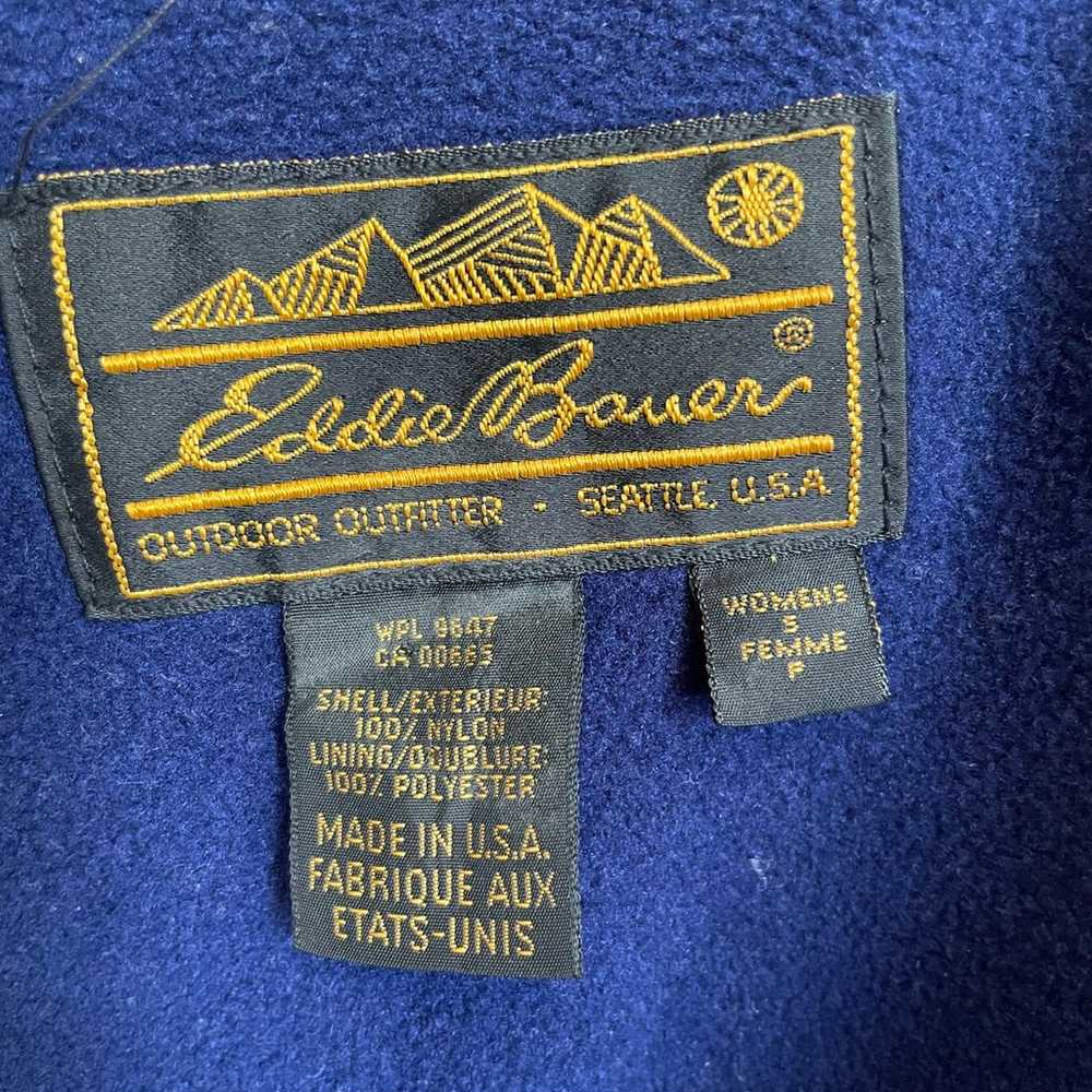 90’s Eddie Bauer Womens Blue Jacket Fleece Lined … - image 5