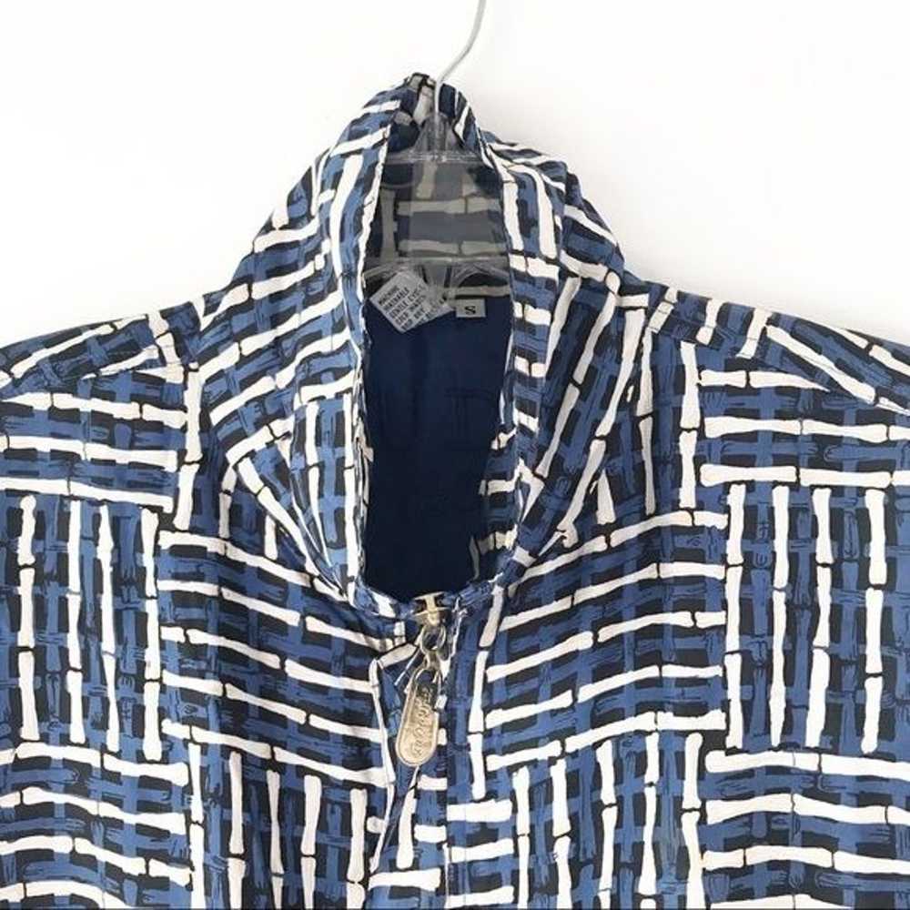 Vintage FUDA INTERNATIONAL 100% Silk Jacket Blue/… - image 4