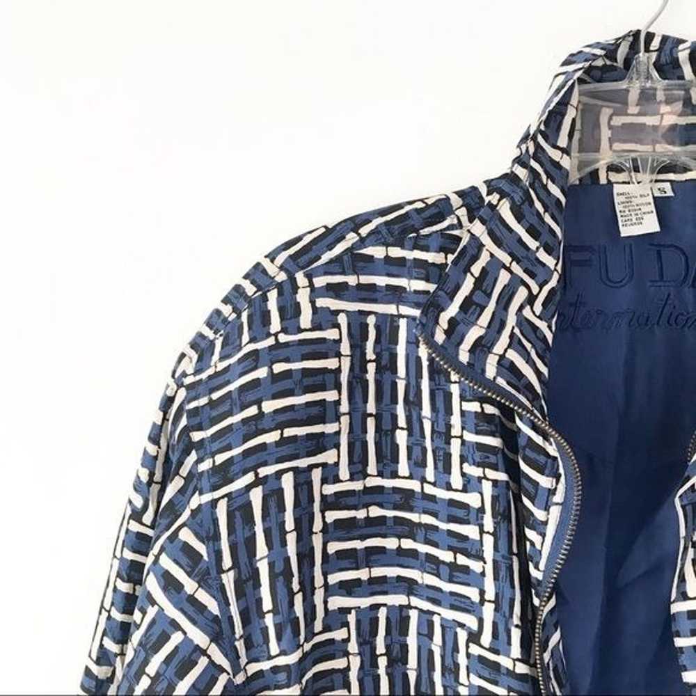 Vintage FUDA INTERNATIONAL 100% Silk Jacket Blue/… - image 5