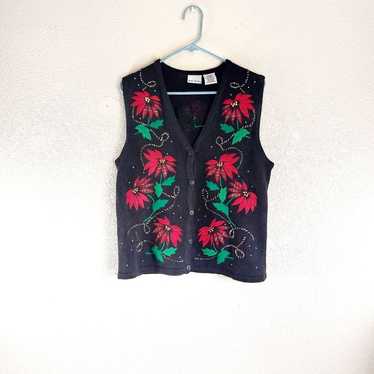 VINTAGE UGLY CHRISTMAS VEST WOMENS SMALL