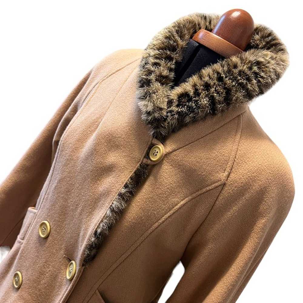 Vintage Fur Collar Wool Blend Coat Sz.S - image 2