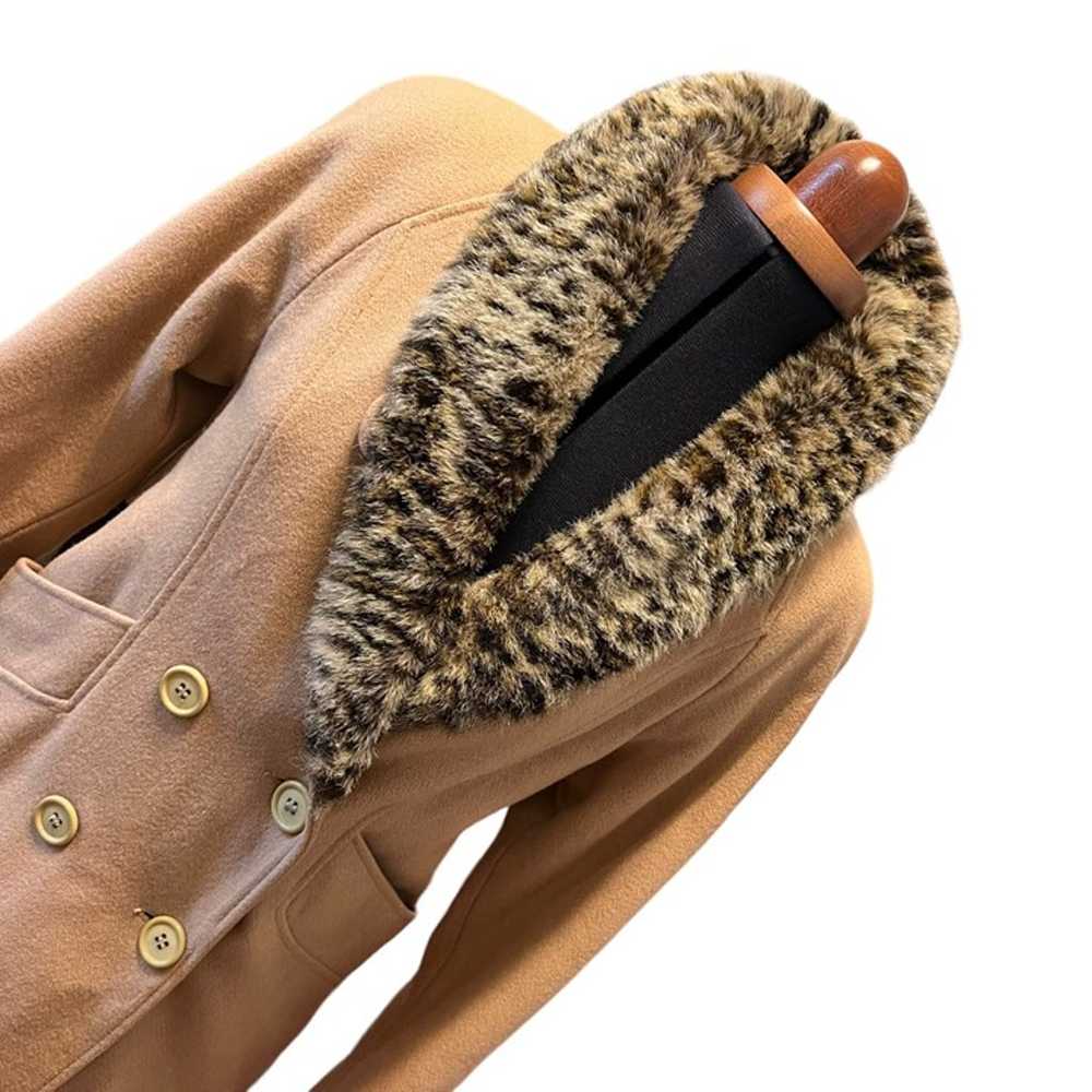 Vintage Fur Collar Wool Blend Coat Sz.S - image 3