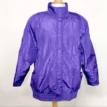 Vintage 90s bright purple windbreaker jacket S - image 1
