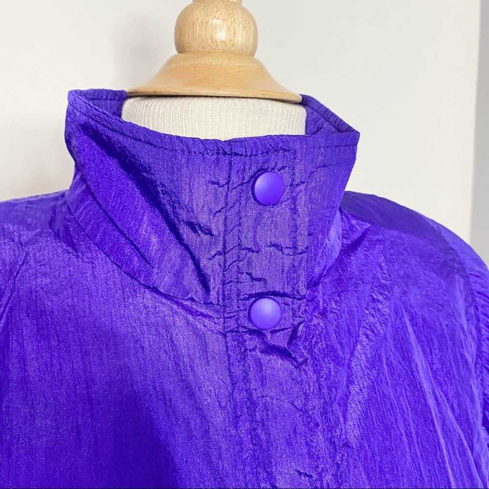 Vintage 90s bright purple windbreaker jacket S - image 2