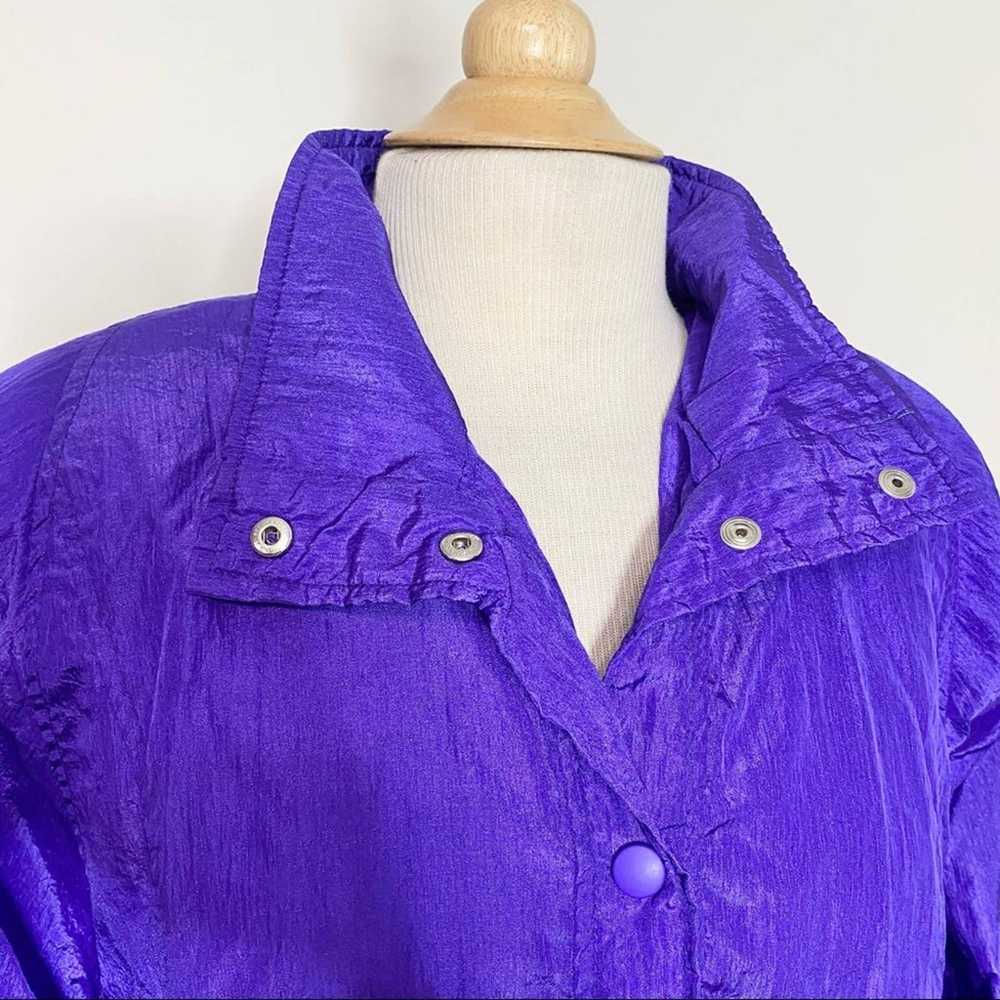 Vintage 90s bright purple windbreaker jacket S - image 3
