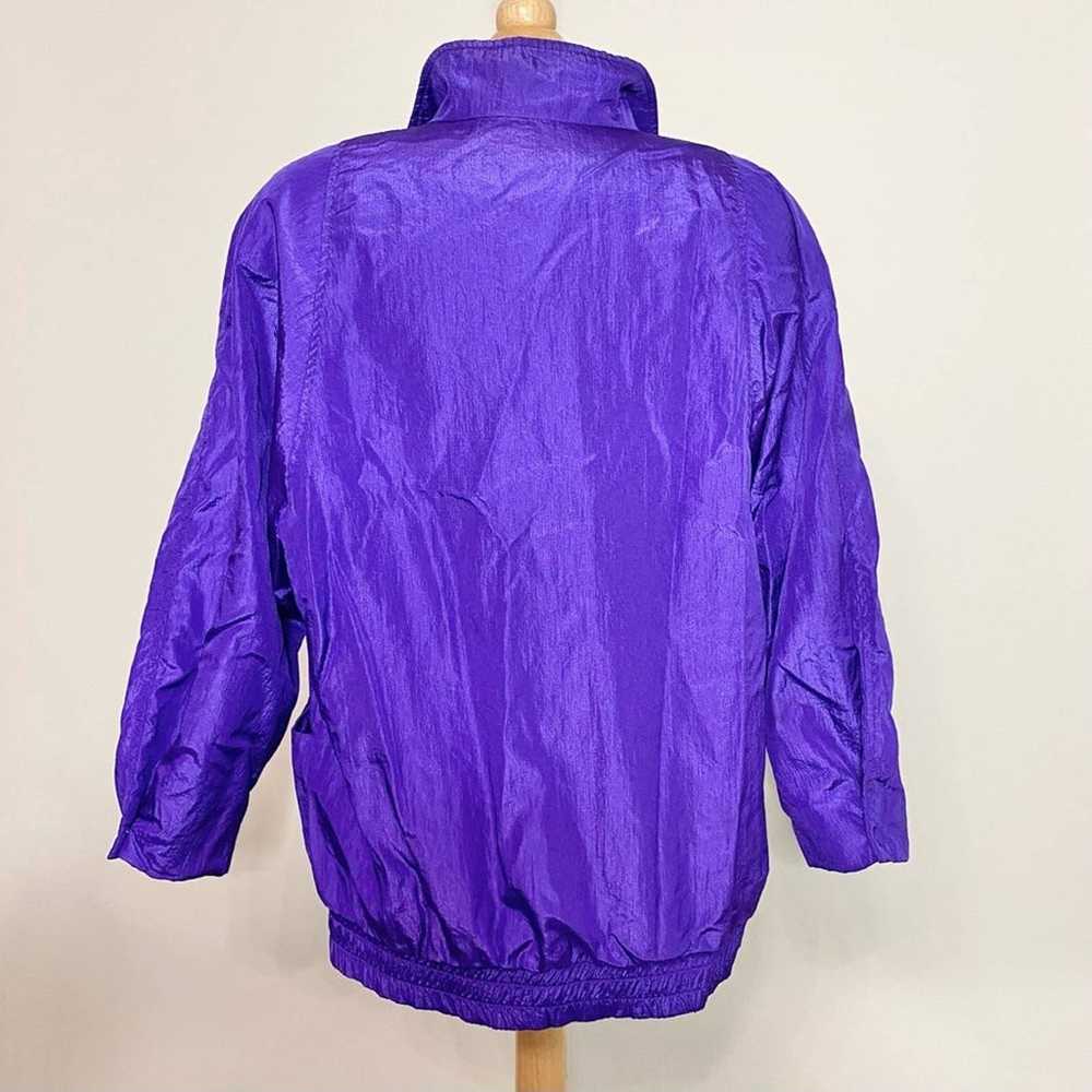 Vintage 90s bright purple windbreaker jacket S - image 8