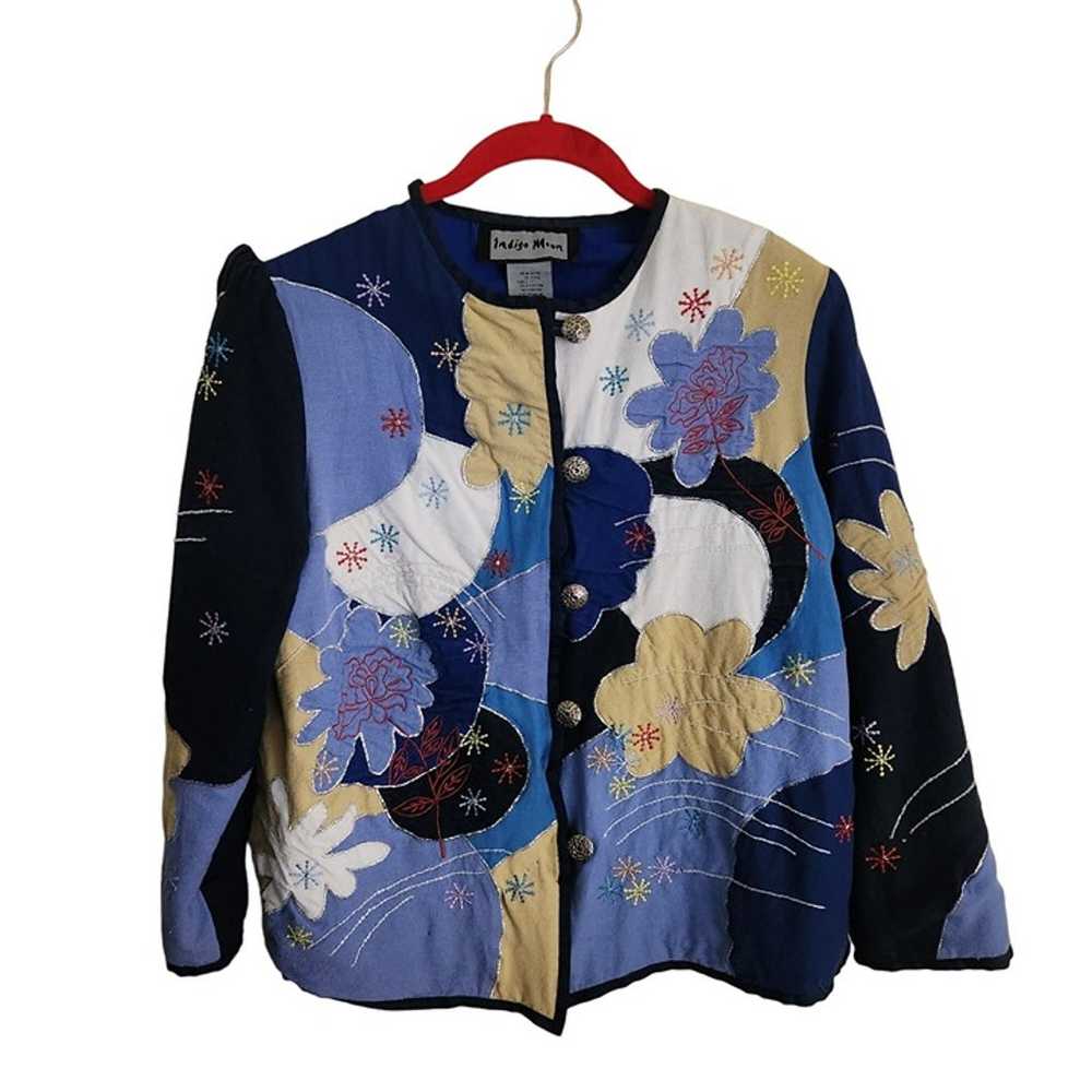 Indigo Moon Vintage Art To Wear Floral Patchwork … - image 1