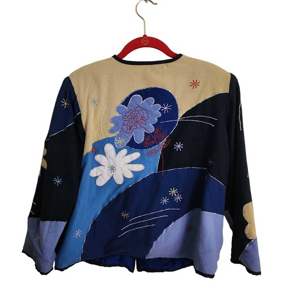 Indigo Moon Vintage Art To Wear Floral Patchwork … - image 2