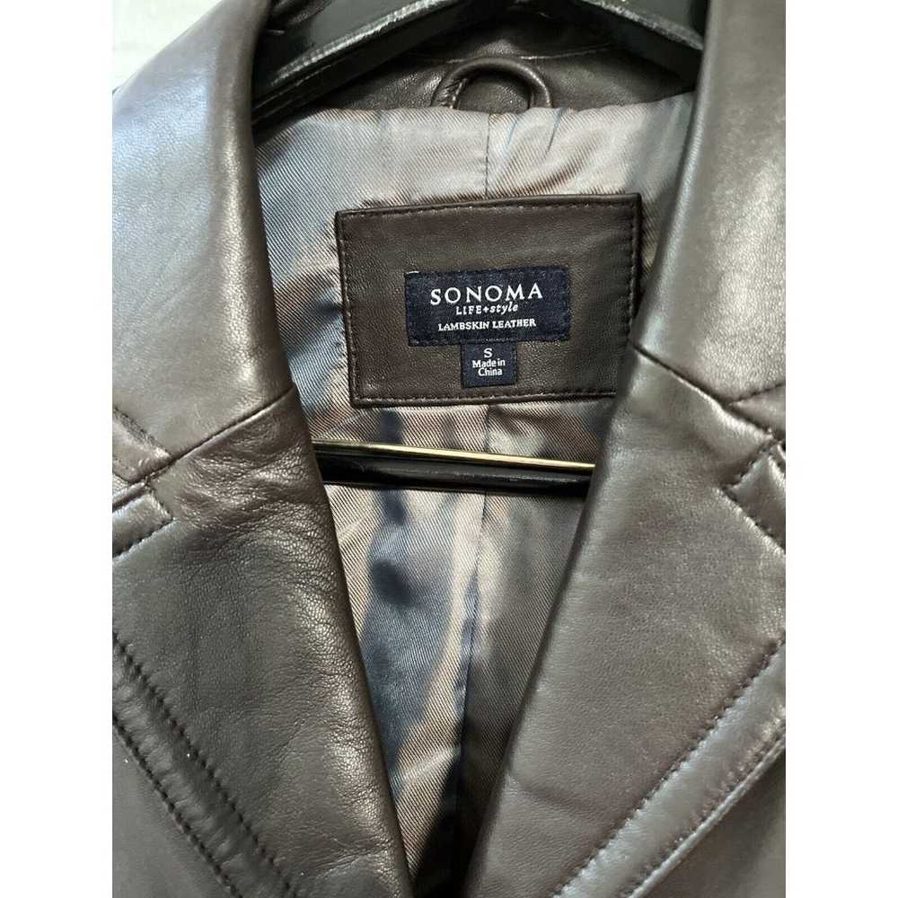 Sonoma Womens Lambskin Soft Leather Dark Brown Bu… - image 4