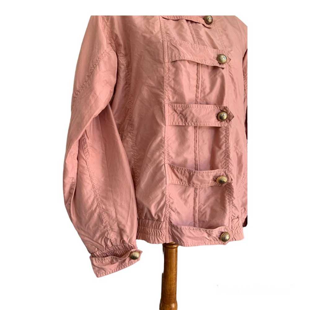 Vintage 80s Hunt Club Rose Blush Pink Silk Windbr… - image 5