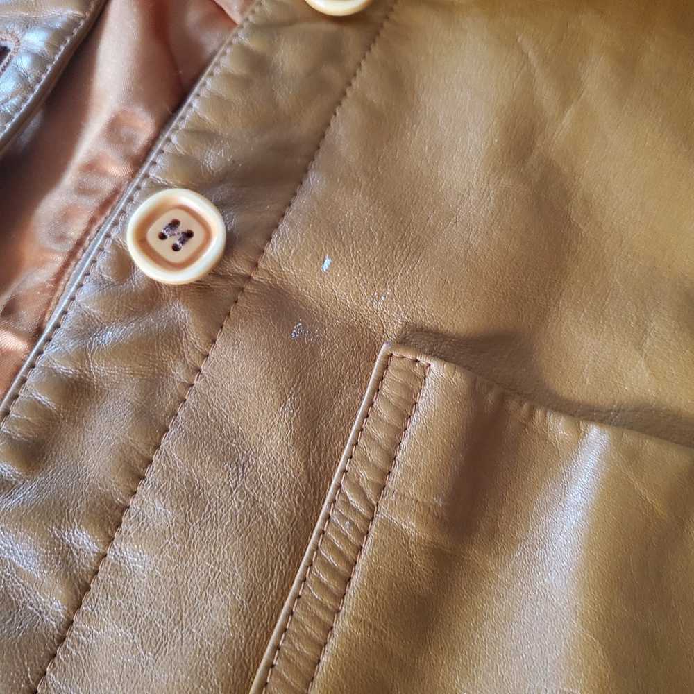 Orange Bagatelle 70s leather hooded jacket - image 4