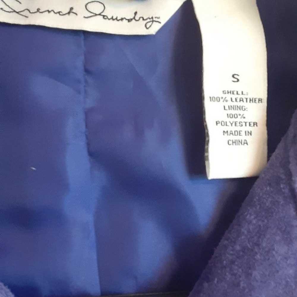 Rare Vintage Purple Real Leather Jacket and Flowe… - image 3