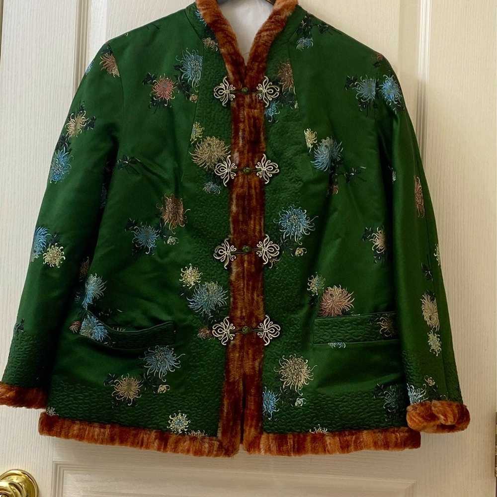 Custom made, embroidered silk, fur lined, Chinese… - image 3