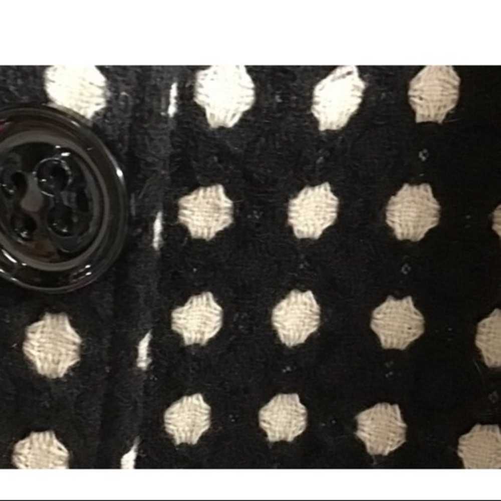 Black and White Ploka Dot Wool Jacket Coat Small - image 9