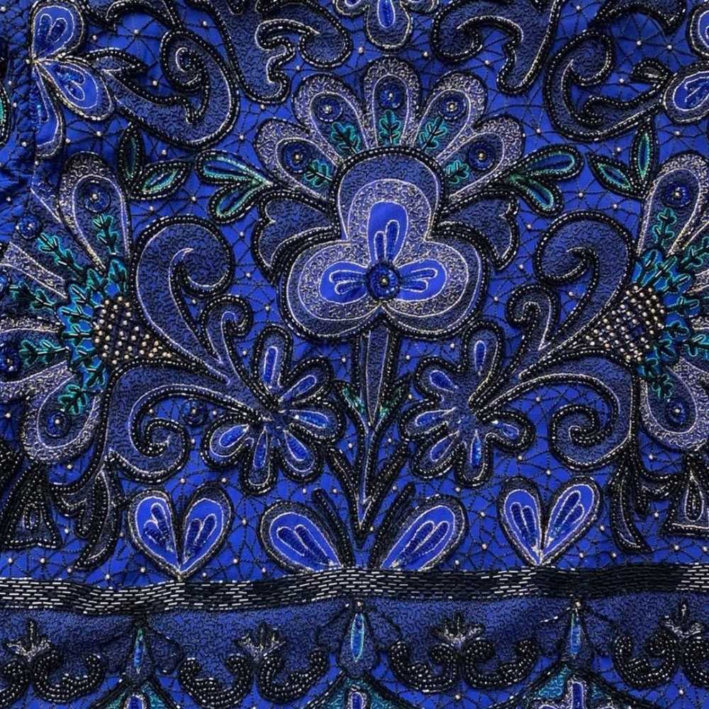 Niteline Della Roufogali Vintage Blue Black Silk … - image 2