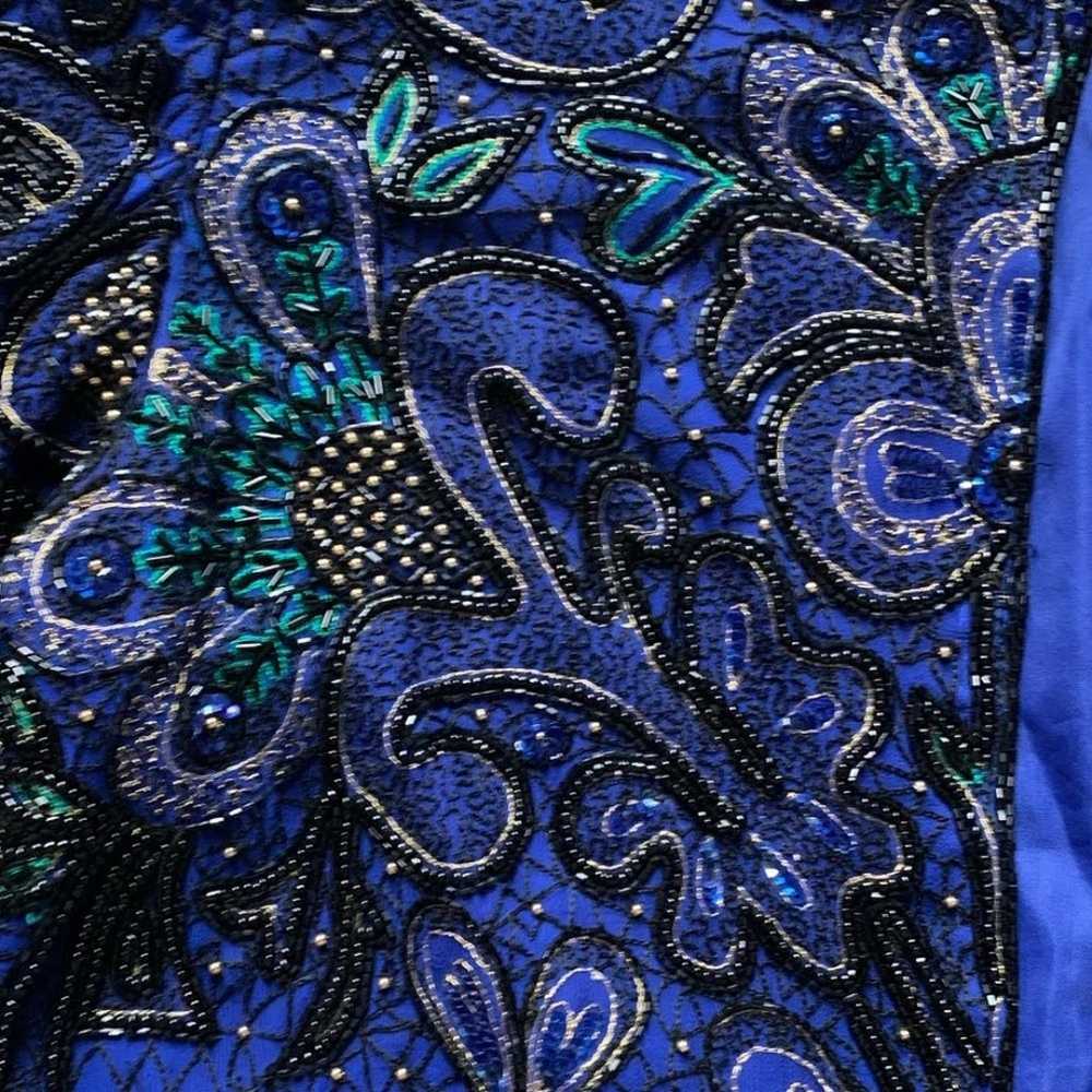 Niteline Della Roufogali Vintage Blue Black Silk … - image 6