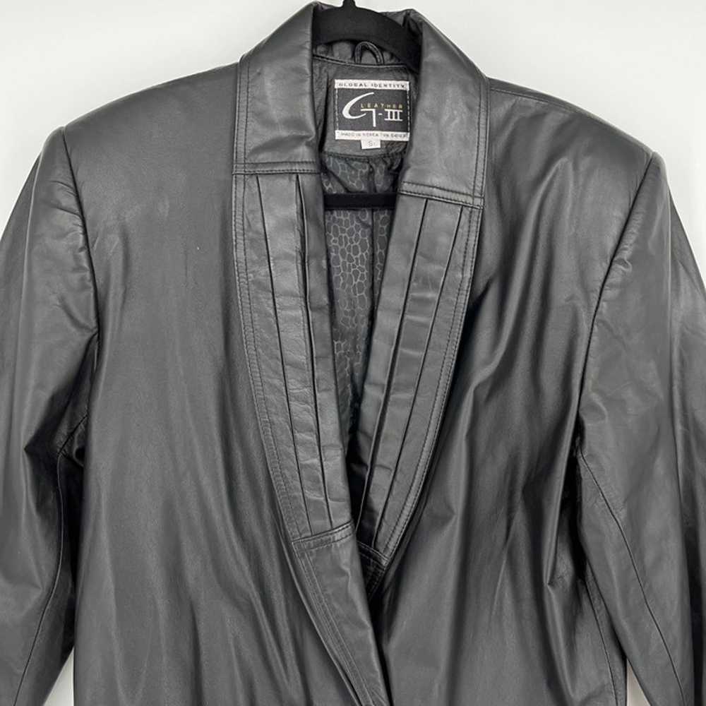 G III Womens Leather Blazer Jacket Size S Black T… - image 3