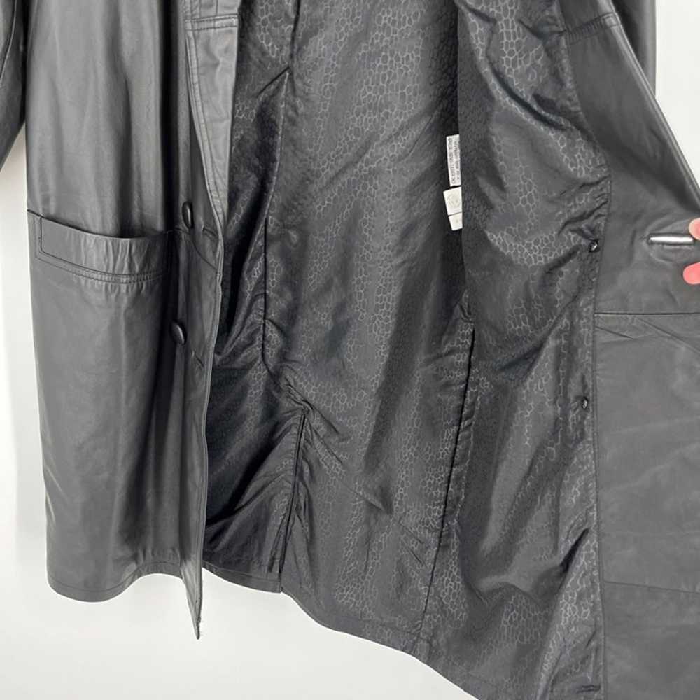 G III Womens Leather Blazer Jacket Size S Black T… - image 4
