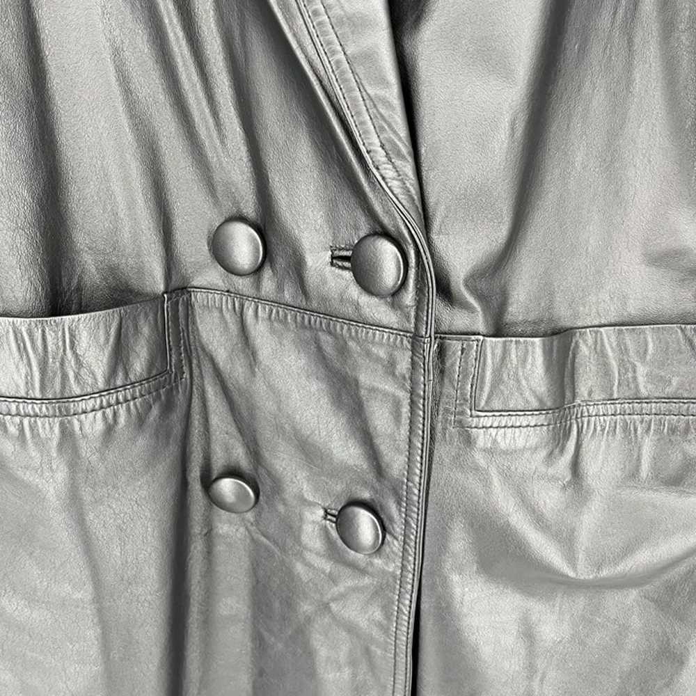 G III Womens Leather Blazer Jacket Size S Black T… - image 5
