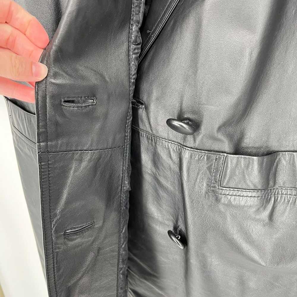 G III Womens Leather Blazer Jacket Size S Black T… - image 6