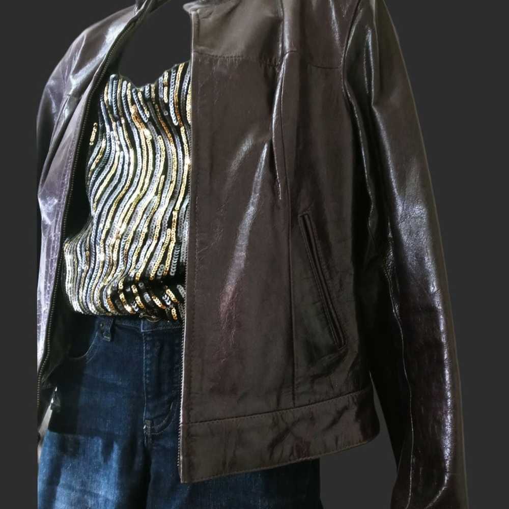 Purple Leather Jacket - image 4