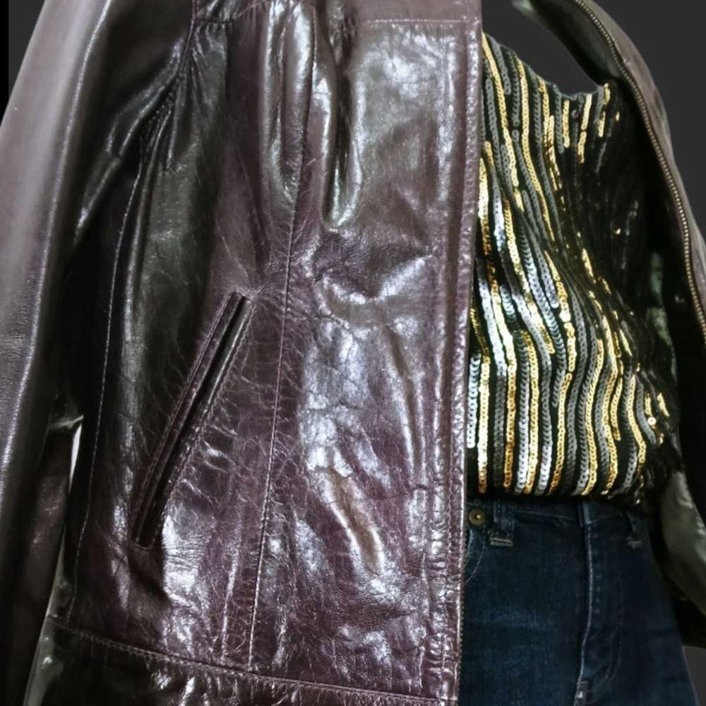 Purple Leather Jacket - image 6