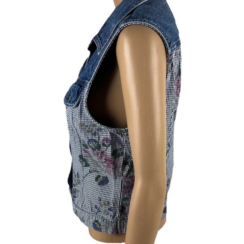 Guess Womens Small Denim Vest Floral Vintage Made… - image 3
