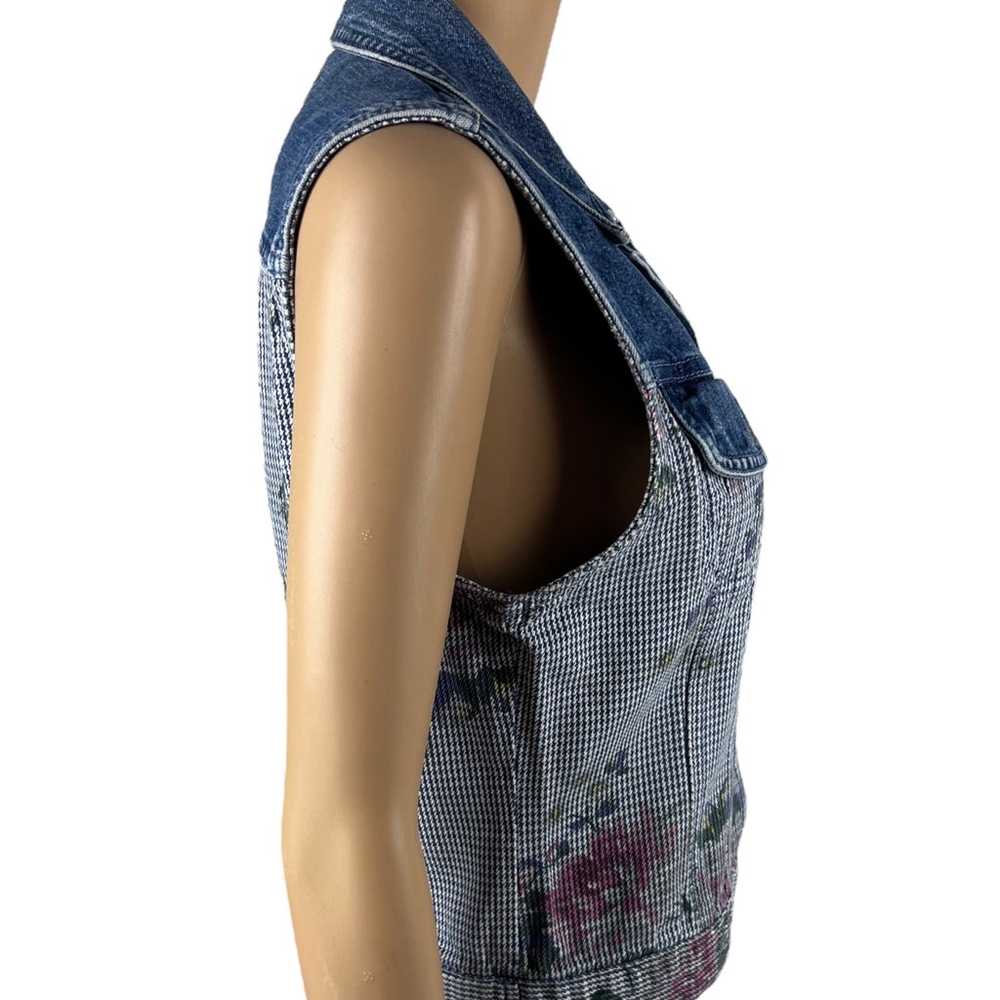 Guess Womens Small Denim Vest Floral Vintage Made… - image 5