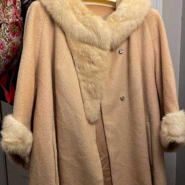 Vintage mink trimmed coat - image 1