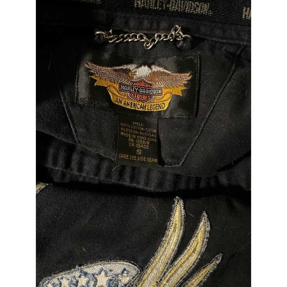 Vintage Harley Davidson Black Jean Jacket - image 5
