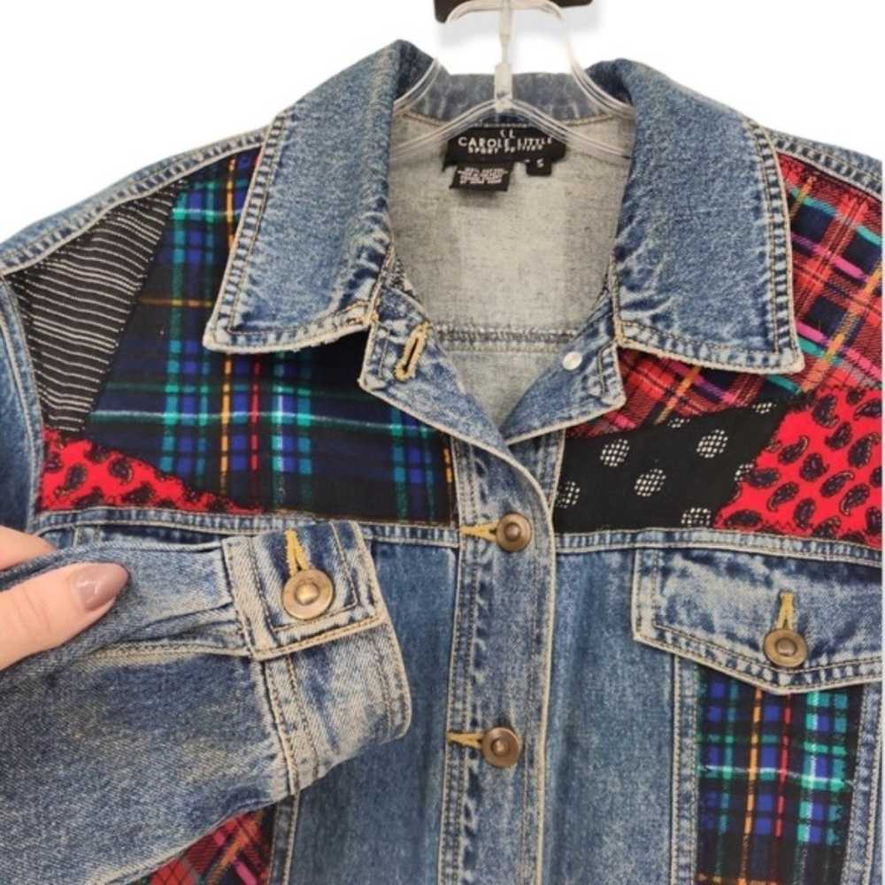Vintage Patchwork Denim Jacket Carol Little size … - image 3
