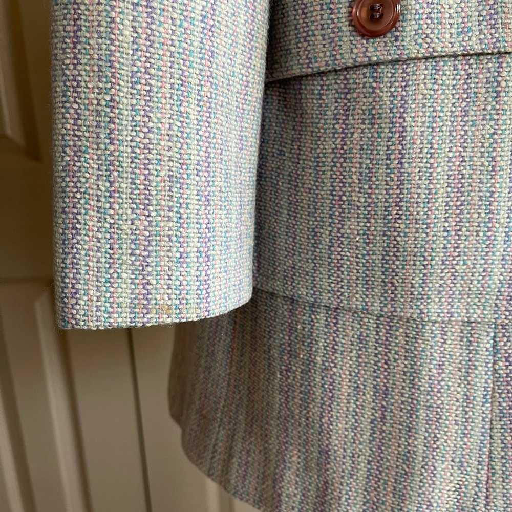 Vintage 1970s pastel blue pink classic wool coat - image 12