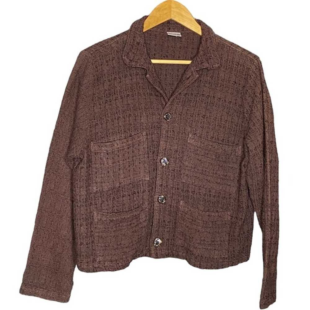 CP Shades Vintage Marled Brown Flax Utility Shirt… - image 1