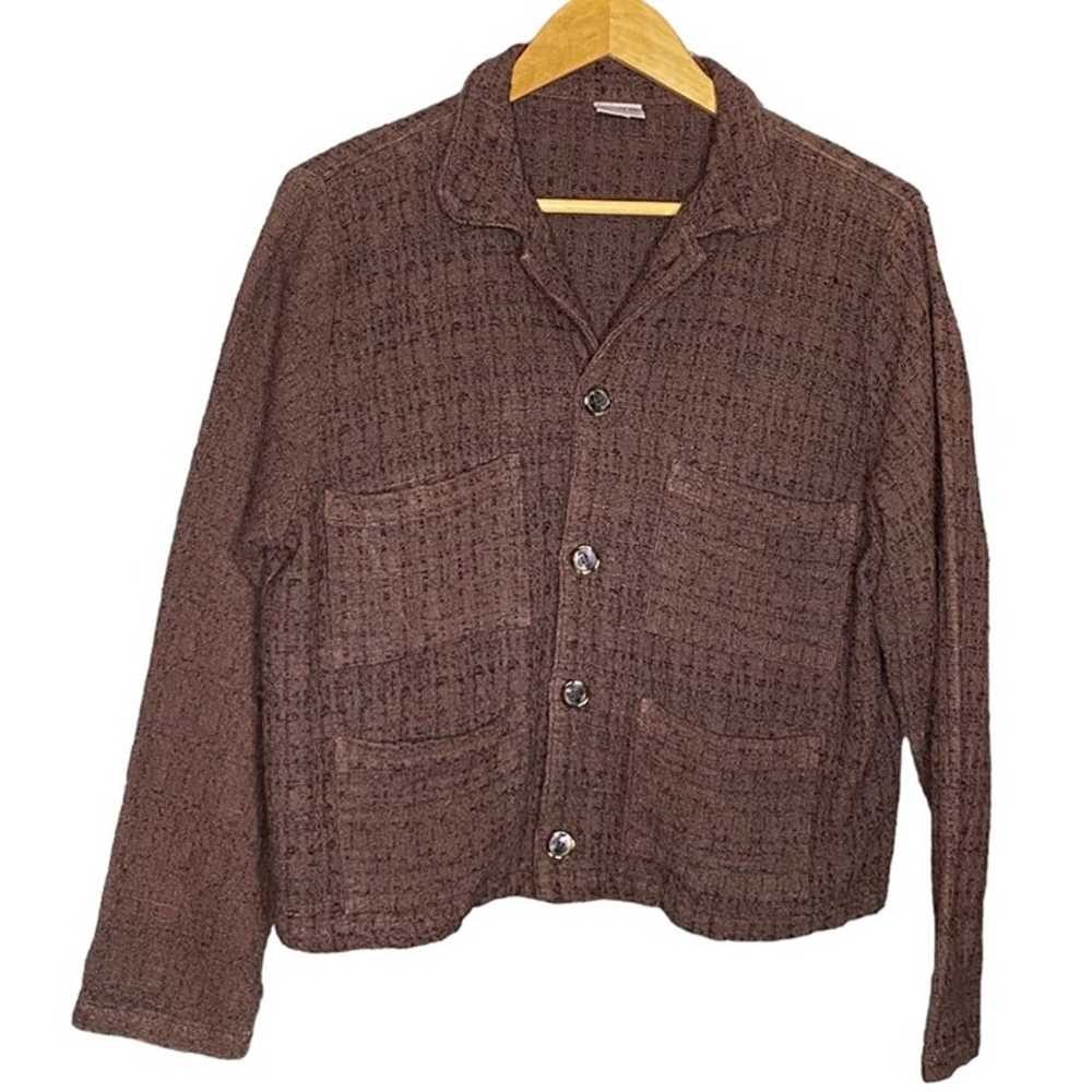 CP Shades Vintage Marled Brown Flax Utility Shirt… - image 9