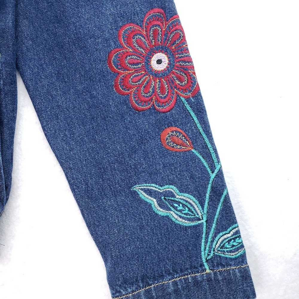Vintage Tantrums Floral Embroidered Denim Lightwe… - image 10