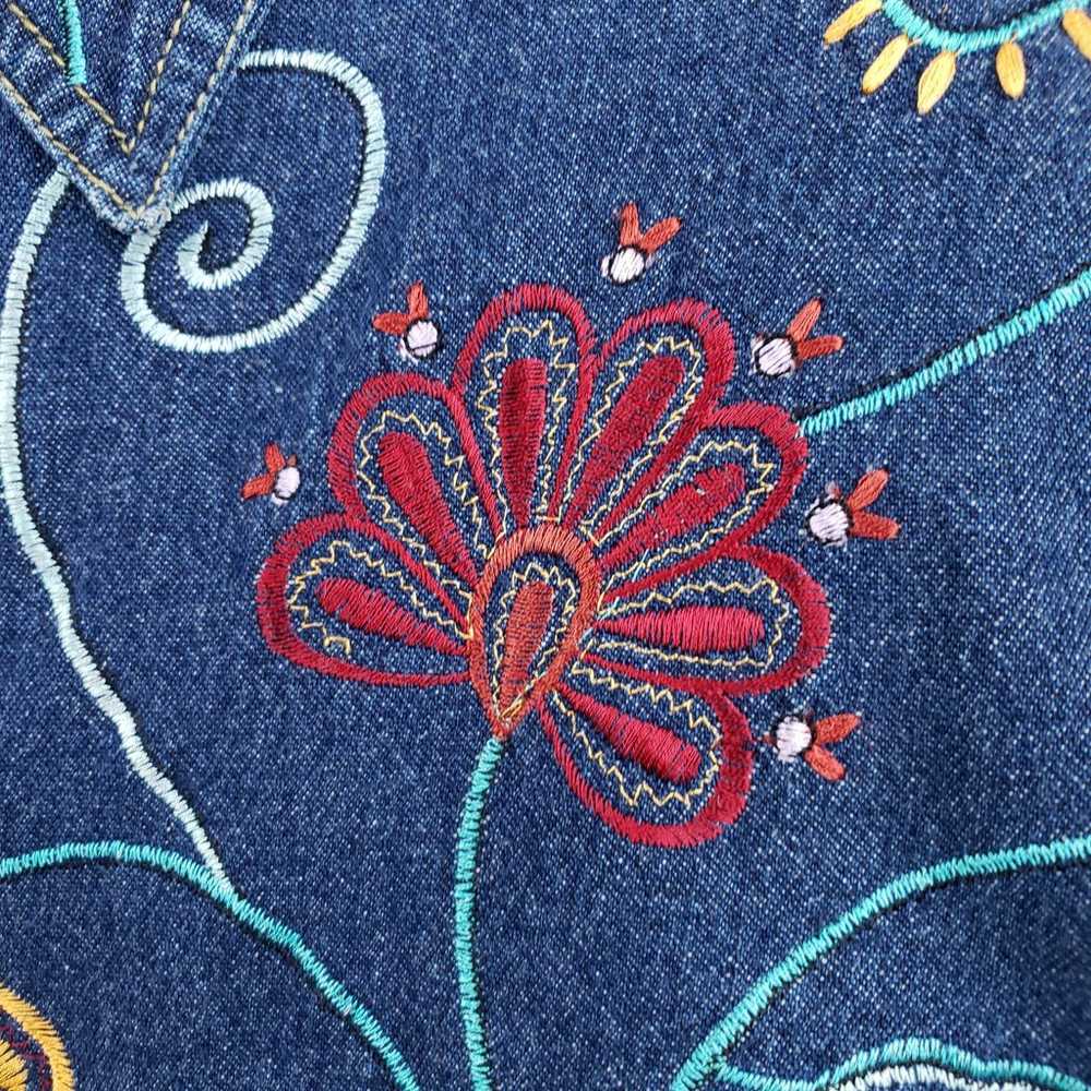 Vintage Tantrums Floral Embroidered Denim Lightwe… - image 4