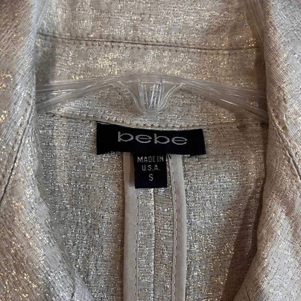 Vintage Bebe Jacket Small Gold Shimmer - image 3