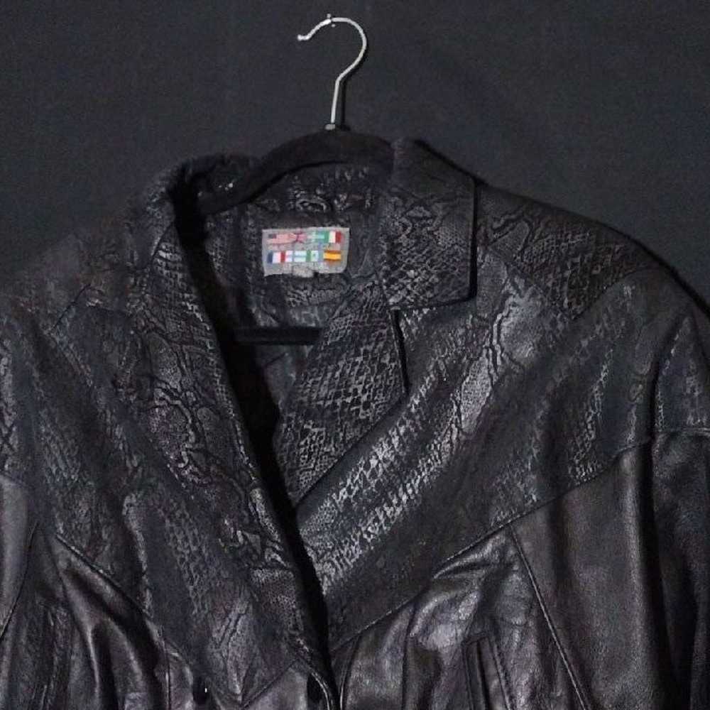 Vintage Paris Sport Club Leather Jacket with Snak… - image 2