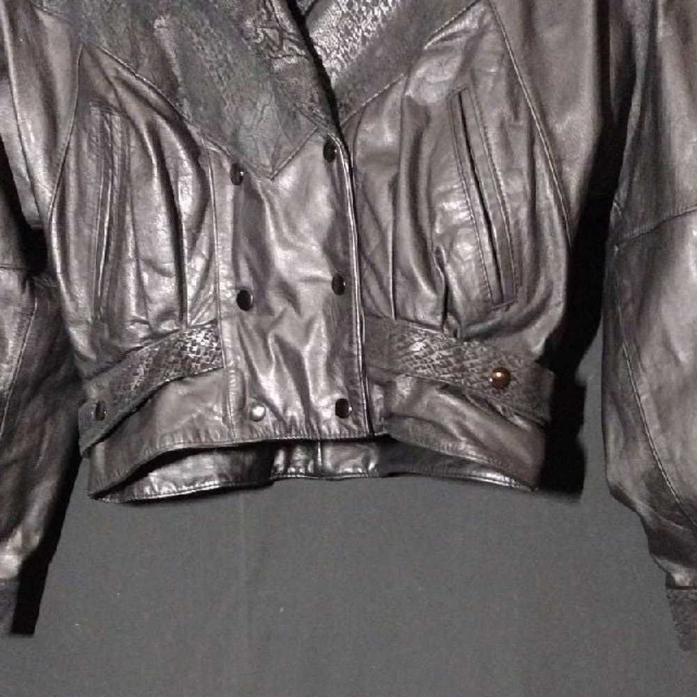 Vintage Paris Sport Club Leather Jacket with Snak… - image 3