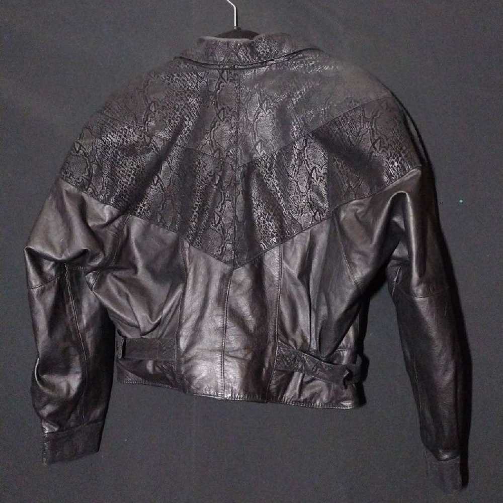 Vintage Paris Sport Club Leather Jacket with Snak… - image 7