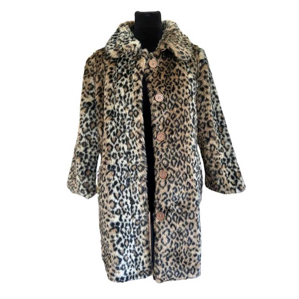 Vintage Leopard Print Faux Fur Jacket - image 1