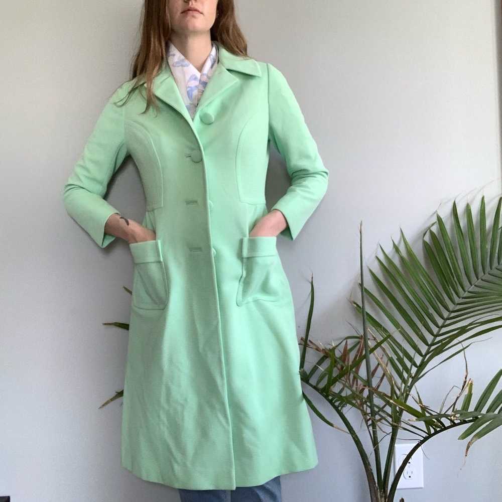 Vintage 1960s Hurwitz green pea coat - image 2